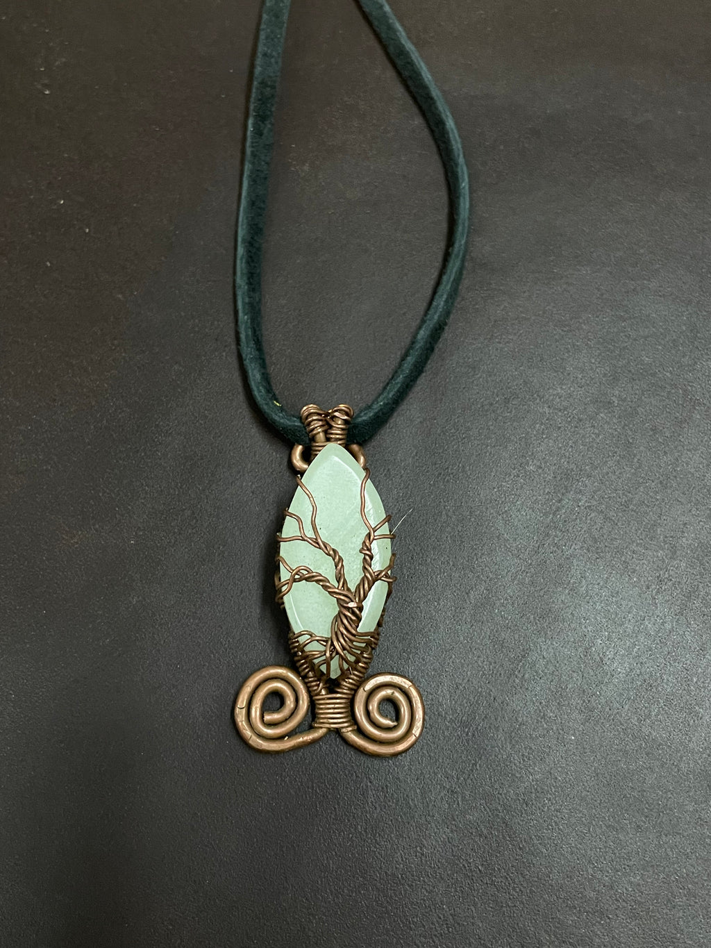 Copper tree of life glow pendant