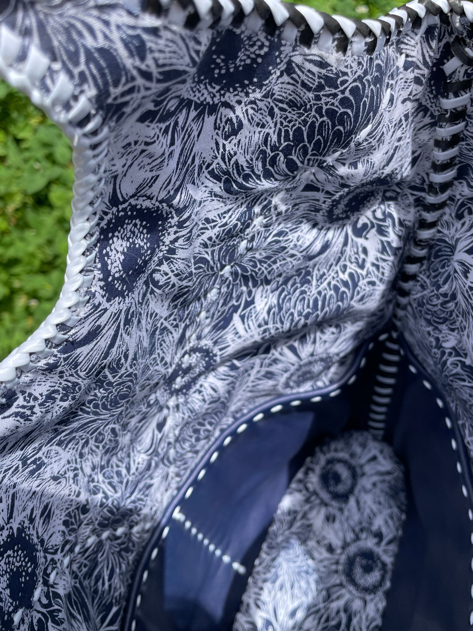 Navy Blue Sunflower Tote