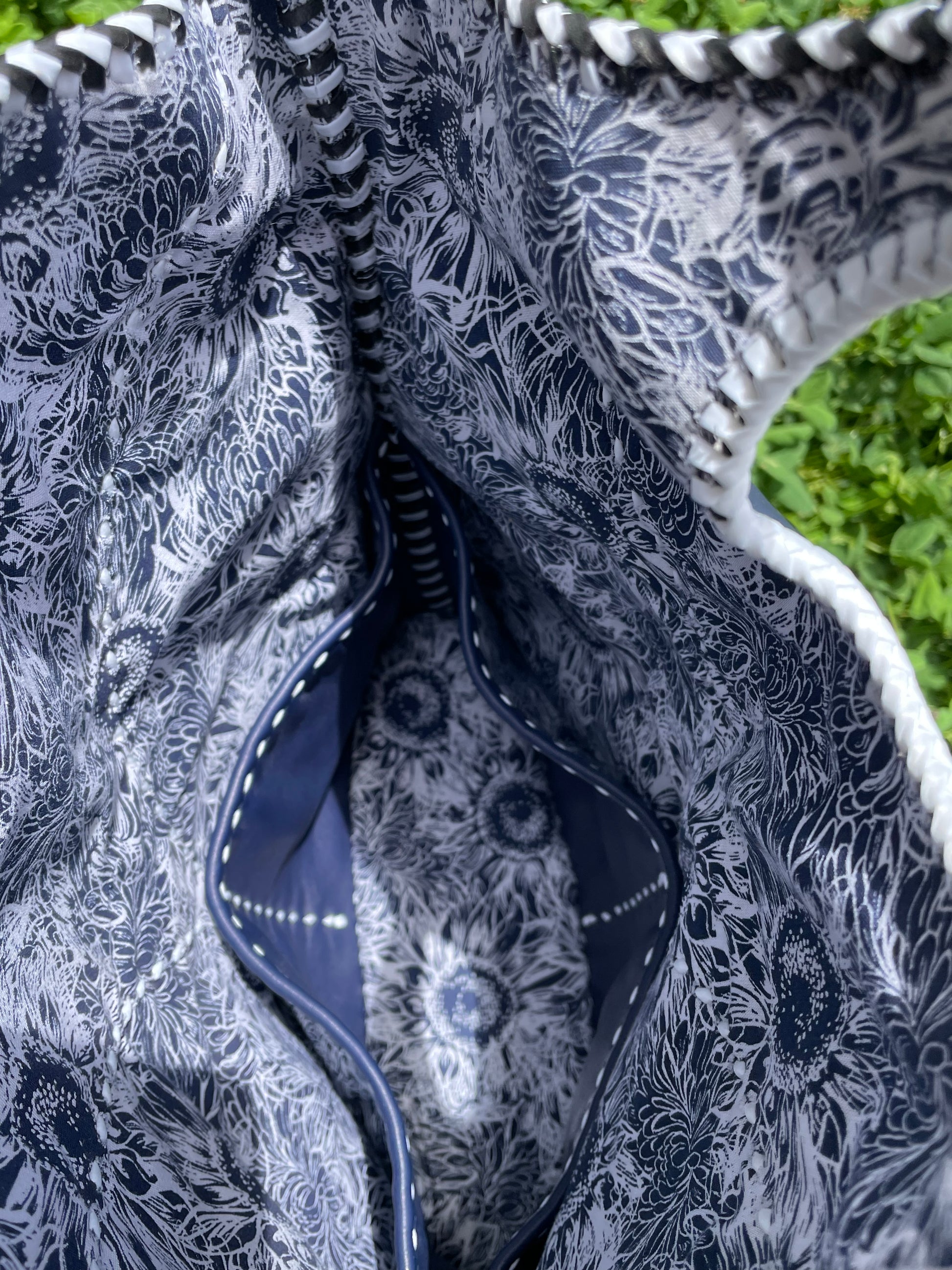 Navy Blue Sunflower Tote