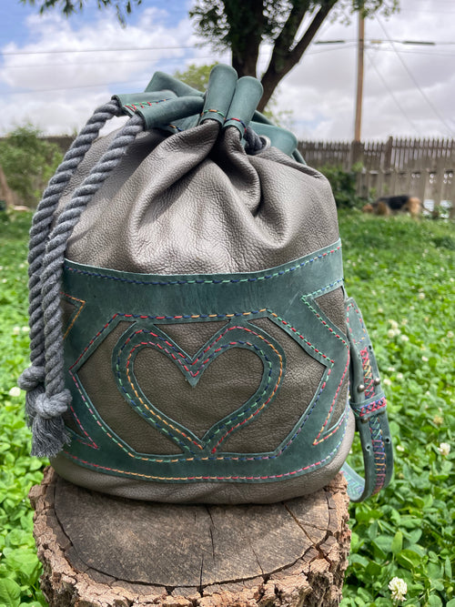 Bucket Bag with Heart Design
