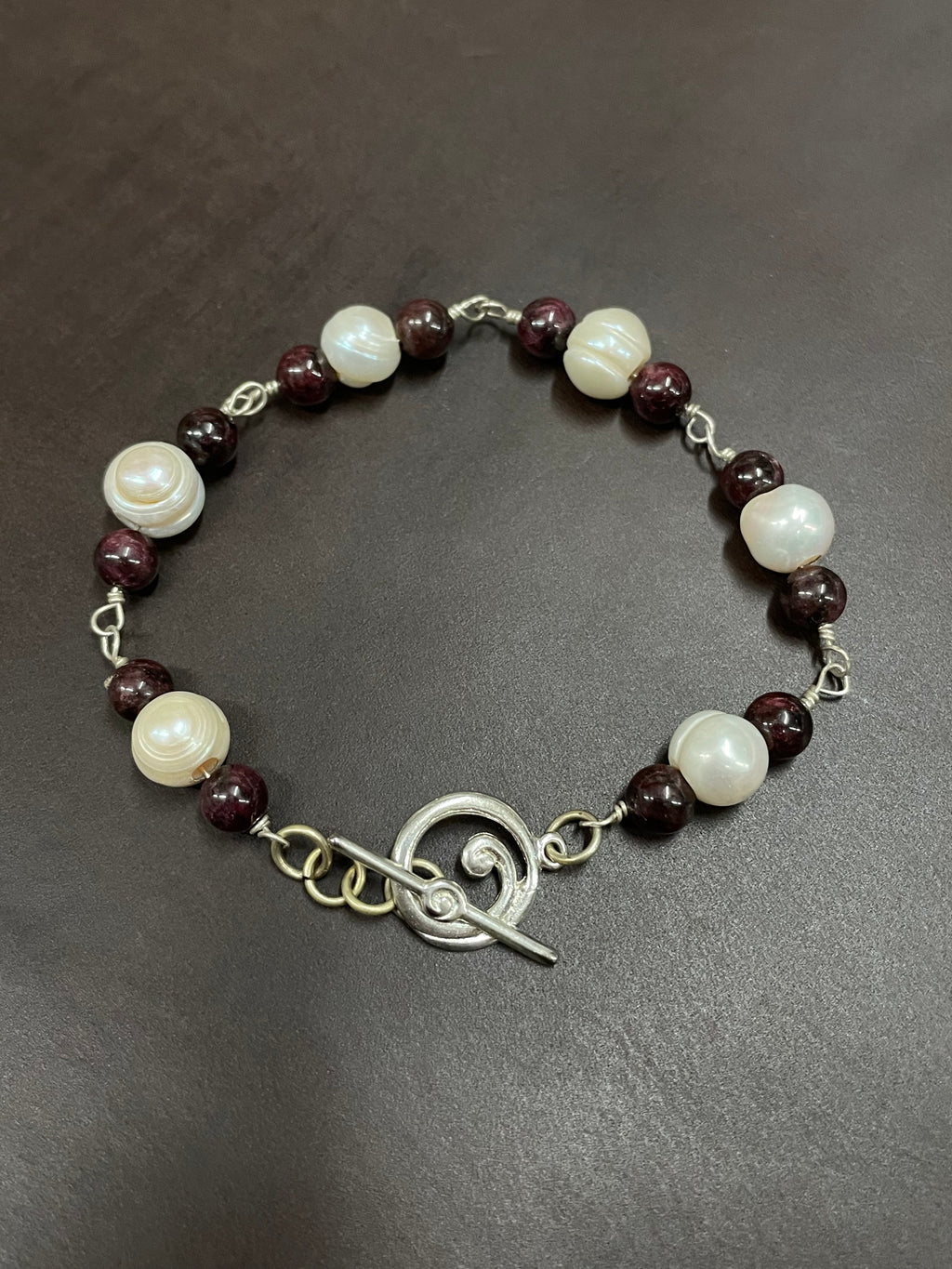 Pearl and Garnet Bracelet
