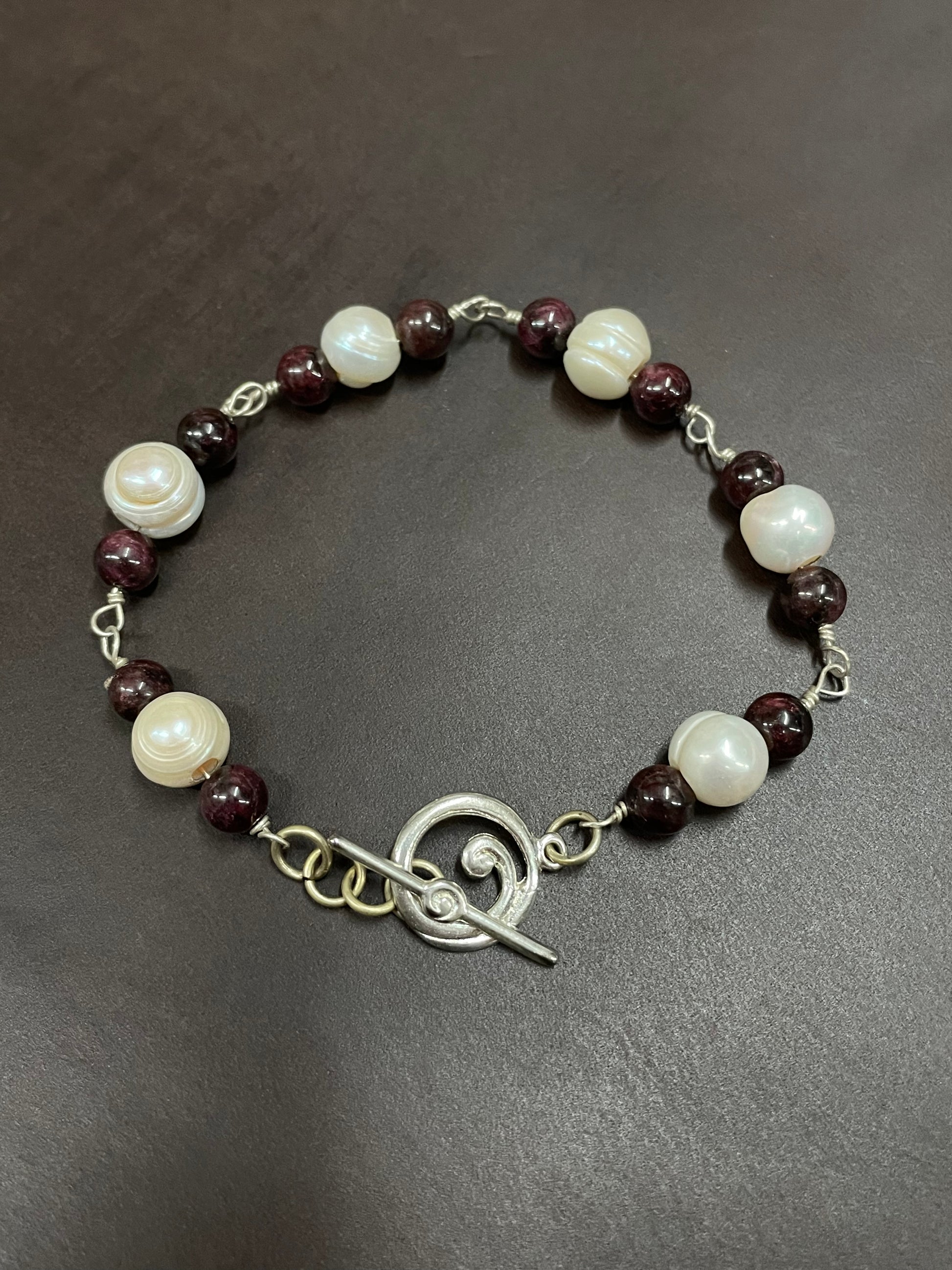 Pearl and Garnet Bracelet