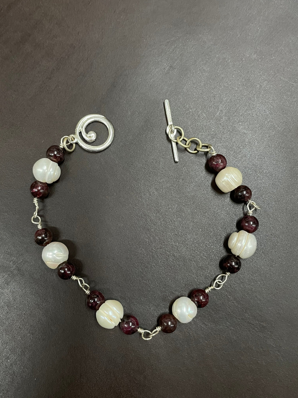 Pearl and Garnet Bracelet