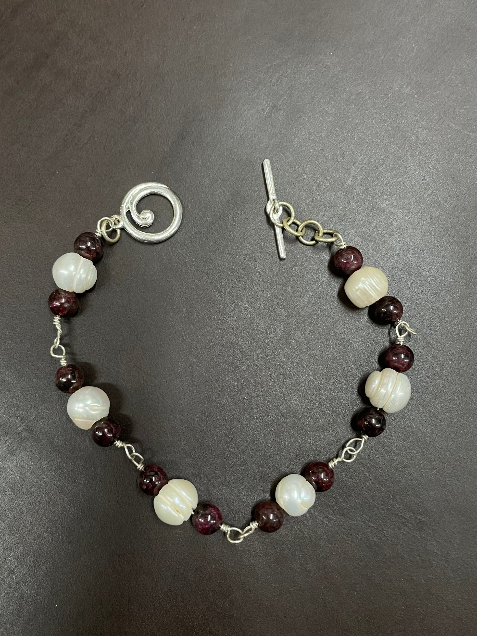 Pearl and Garnet Bracelet