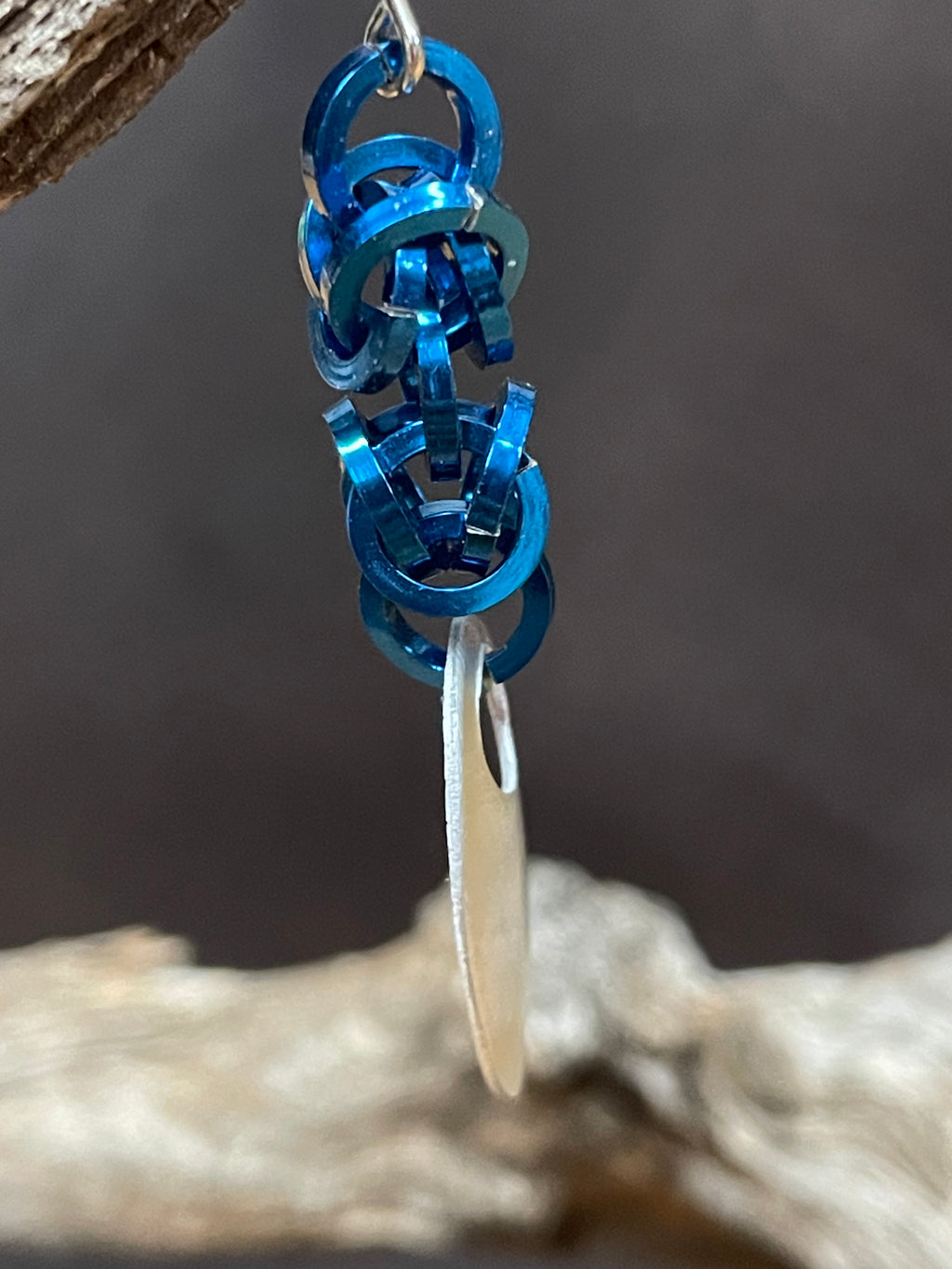 Blue chain earrings